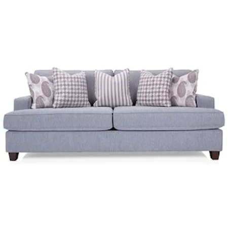 Contemporary 2-Seat Sofa with Toss Pillows